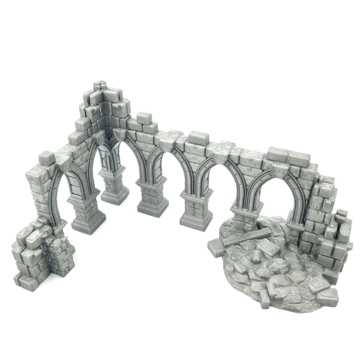 Battle Ruined Pillars Wall Front View