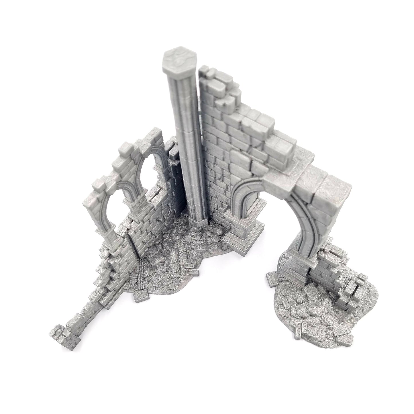 Battle Ruined Building Wall - 3d Printed Terrain