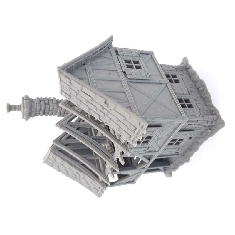 House Ruin 05 – Frostguard Town Large Ruined House (3 Parts) – 28–32mm Terrain