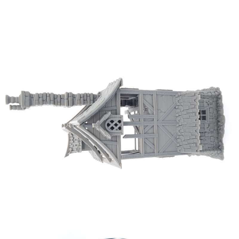 House Ruin 06 – Frostguard Town Tall Ruined Tower House (4 Parts) – 28–32mm Terrain