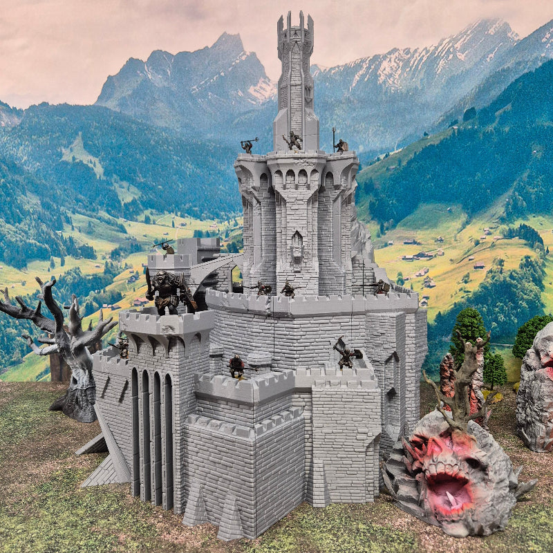 Fantasy castle with mountains