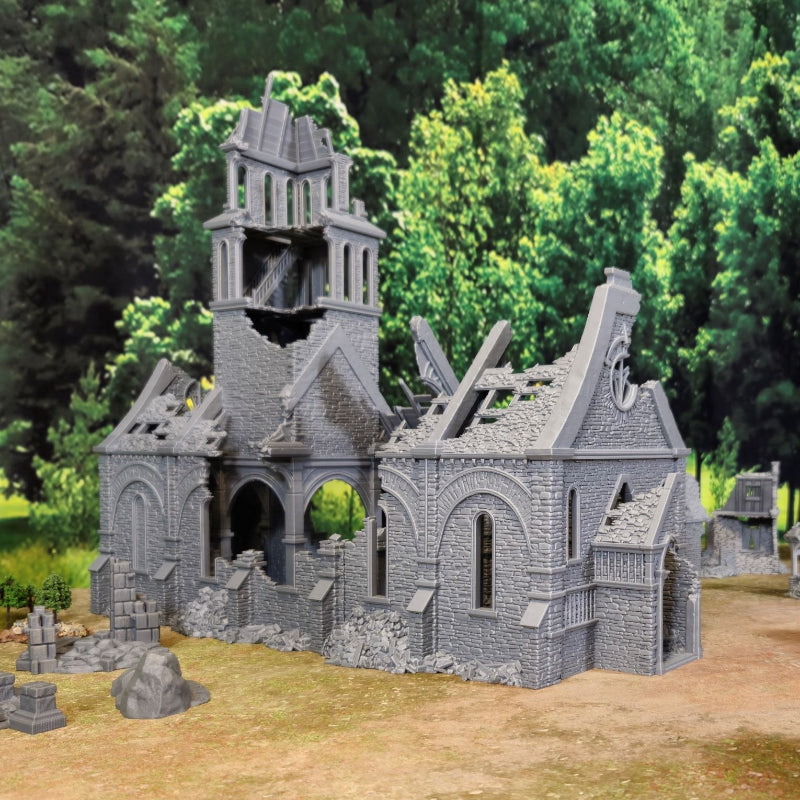 Ruined Church of the Dale – WW2 European Terrain (28–32mm)
