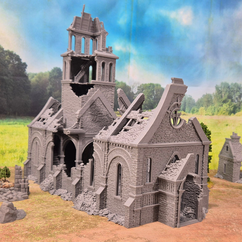 Ruined Church of the Dale – WW2 European Terrain (28–32mm)