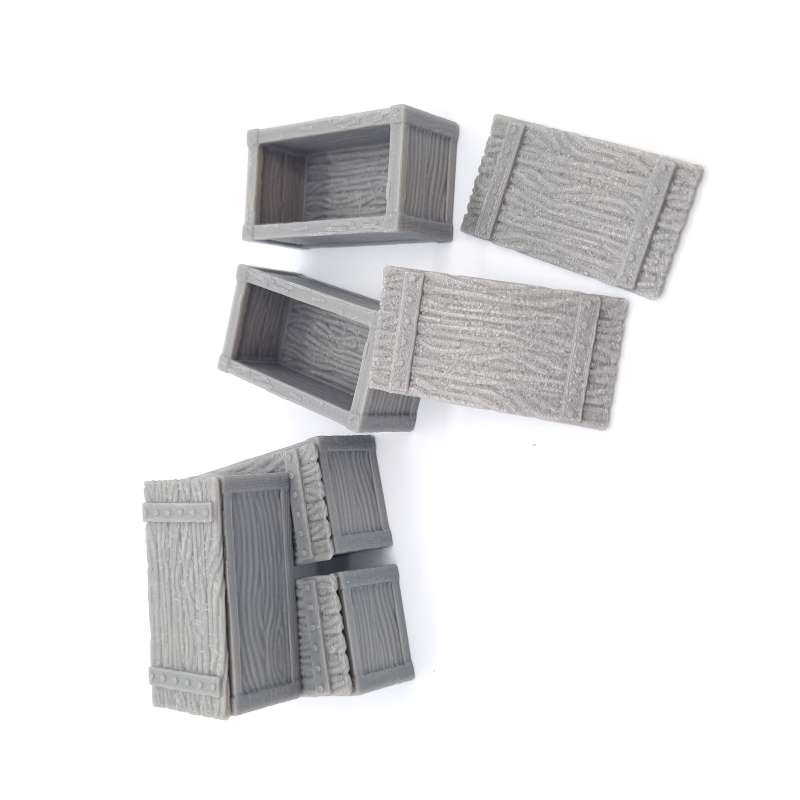 5x Wooden Rectangular Box