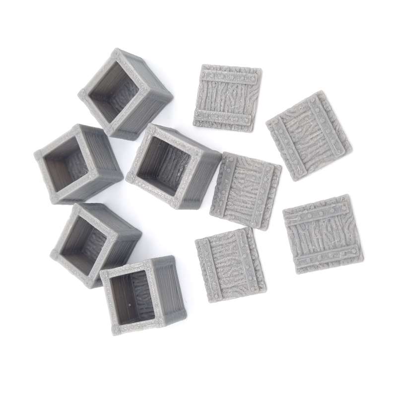 5x Wooden Square Box Top View