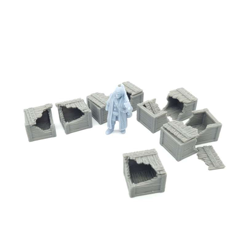 6x Damaged Square and Rectangular Boxes QP3D