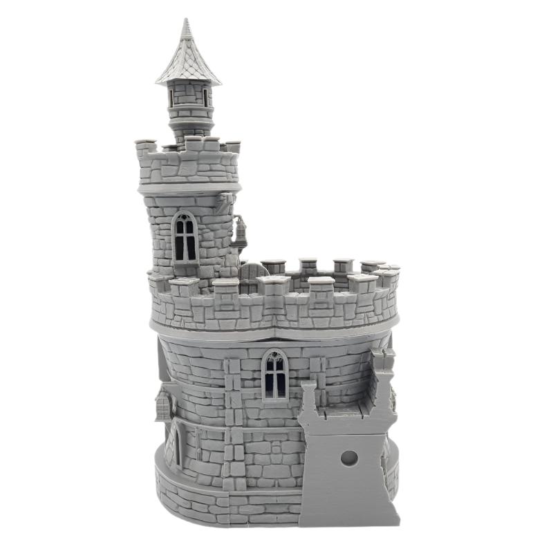 Barbican House Wall - Building with Modular Castle Wall Connection Side View