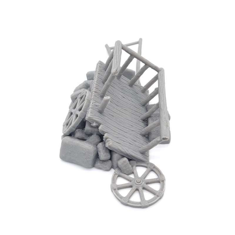 Broken Wooden Farm Cart Back View