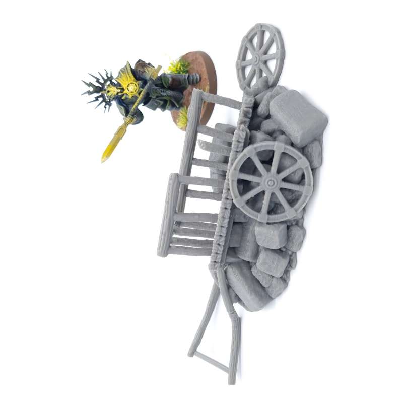 Broken Wooden Farm Cart QP3D Wargames