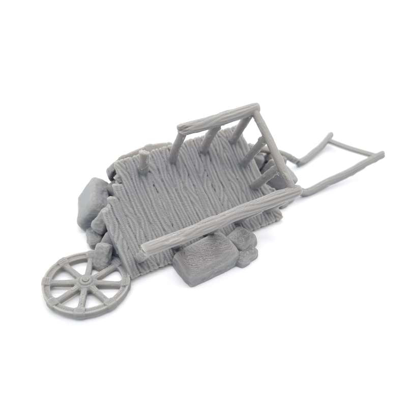 Broken Wooden Farm Cart Top View 2