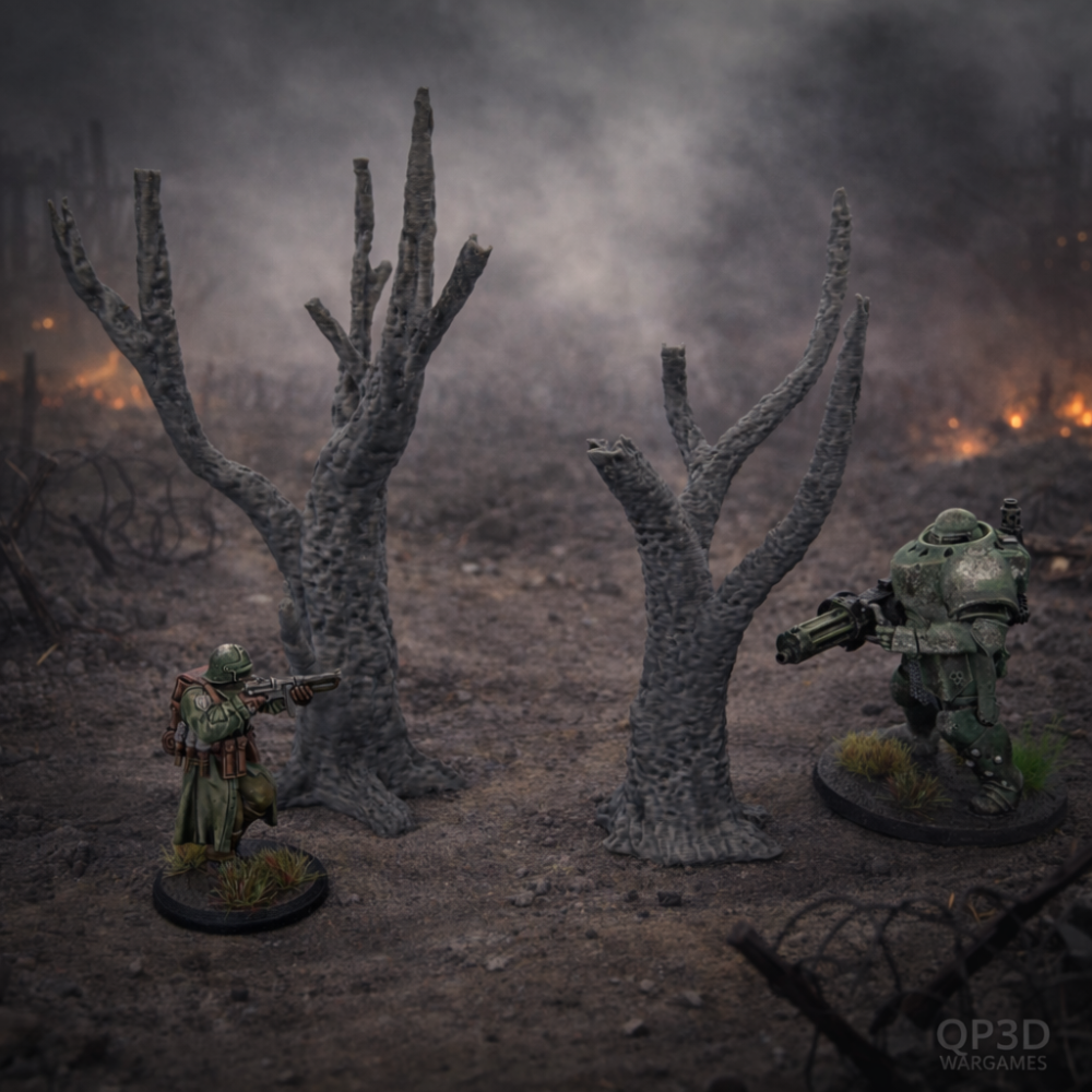 Dead Trees – Set of 2 – 28mm Tabletop Terrain | Battlefield Scatter Scenery