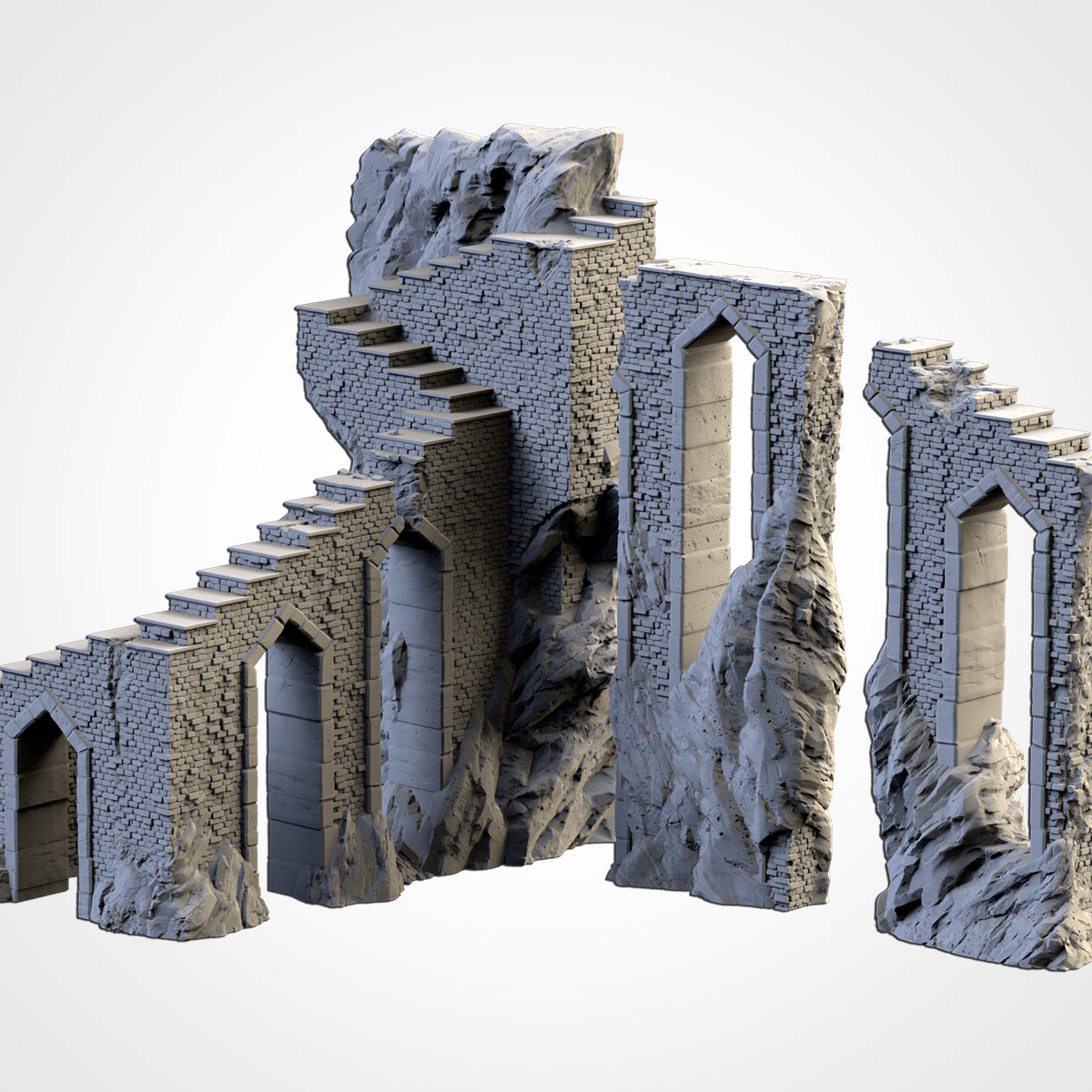 Dwarven Mines with Pillars Side View