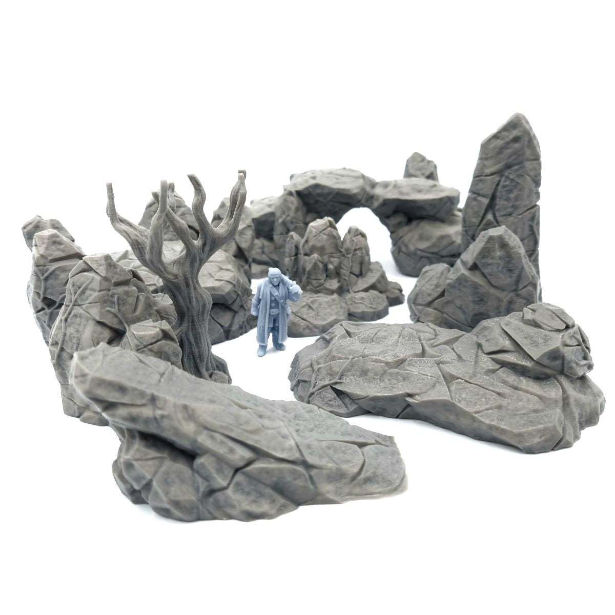 Jagged Rocks Scatter Terrain Front View