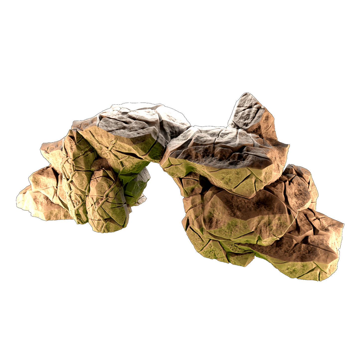 Jagged Rocks Scatter Terrain Side View