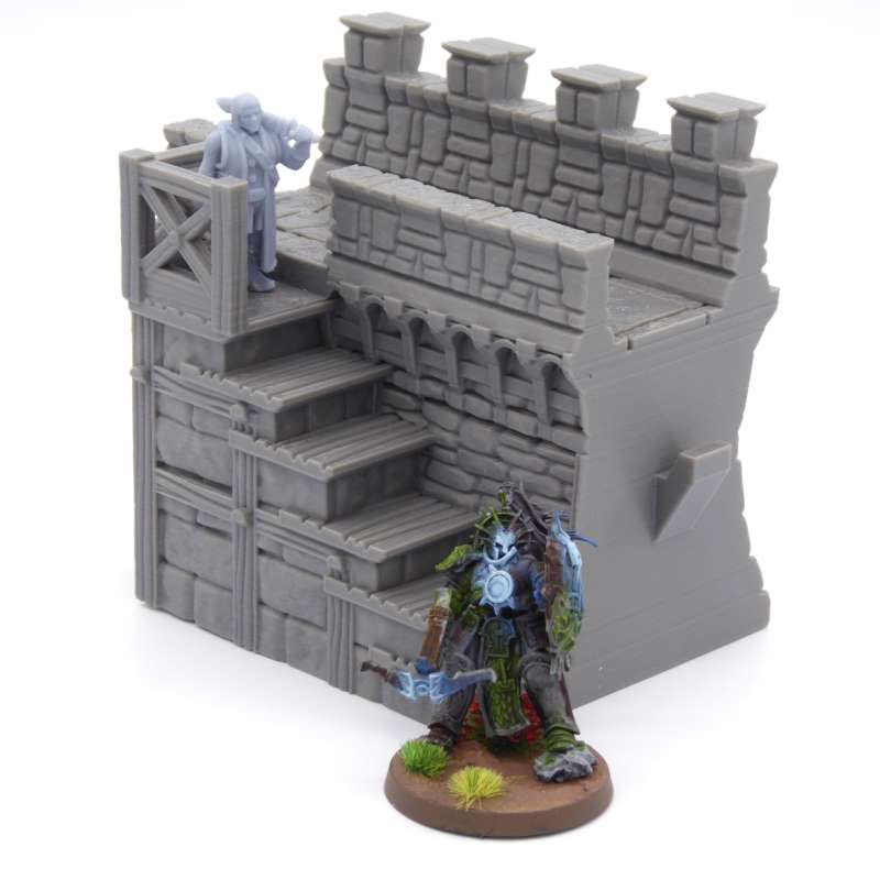 Castle Wall Stairs Battlement - MF