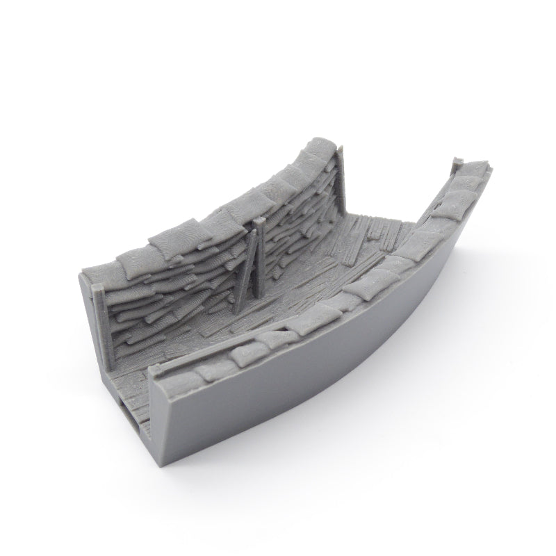 Curve trench section, OpenLOCK compatible, 3D printed for wargames