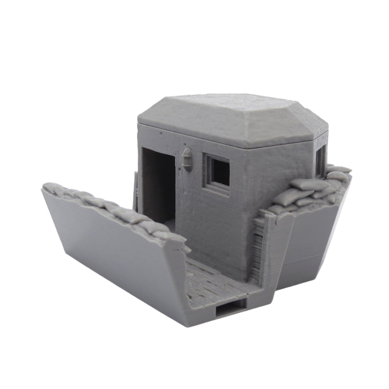 Side view of 3D-printed wargaming trench terrain with realistic details