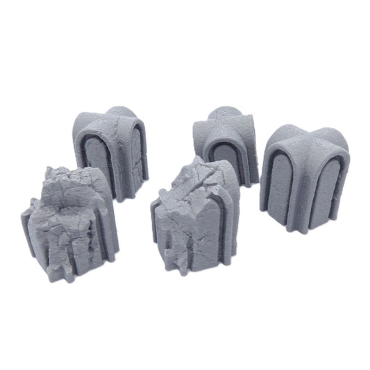 Set of 5 Trench Tank Traps – 28mm Tabletop Terrain | Anti-Tank Obstacles