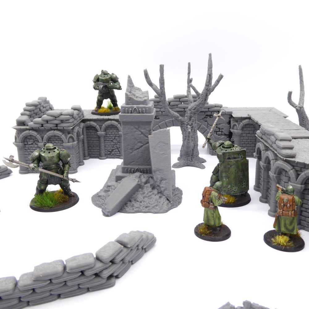 Set of 8 Sandbags – 28mm Tabletop Terrain | Defensive Battlefield Scatter