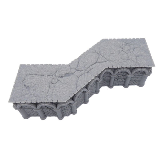 8x2 Intact Foundation 45° Bend B – Byzantine Era 28mm Terrain | Modular Trench System