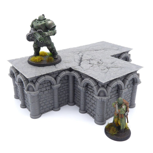6x4 Intact T Foundation – Byzantine Era 28mm Terrain | Modular Tabletop Scenery