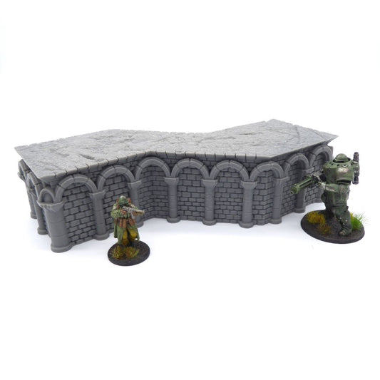 8x2 Intact Foundation 45° Bend A – Byzantine Era 28mm Terrain | Modular Trench System