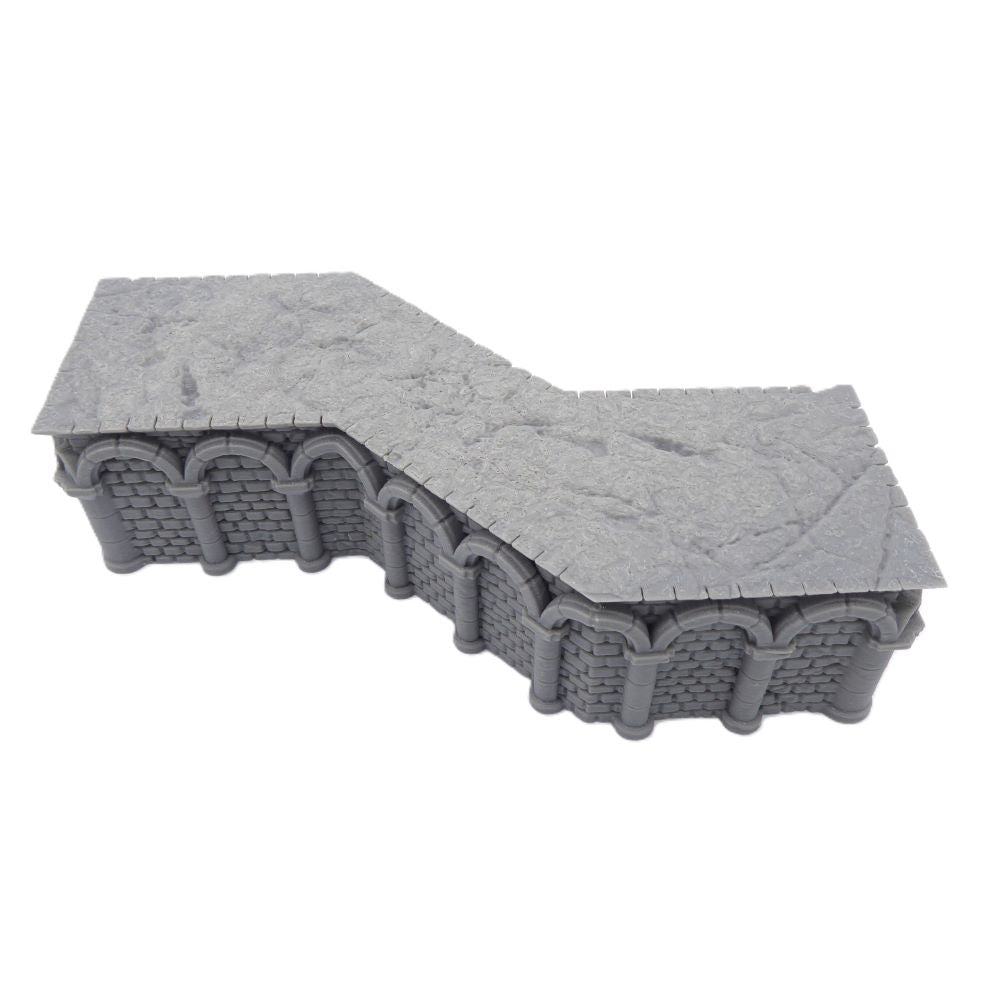 8x2 Intact Foundation 45° Bend A – Byzantine Era 28mm Terrain | Modular Trench System