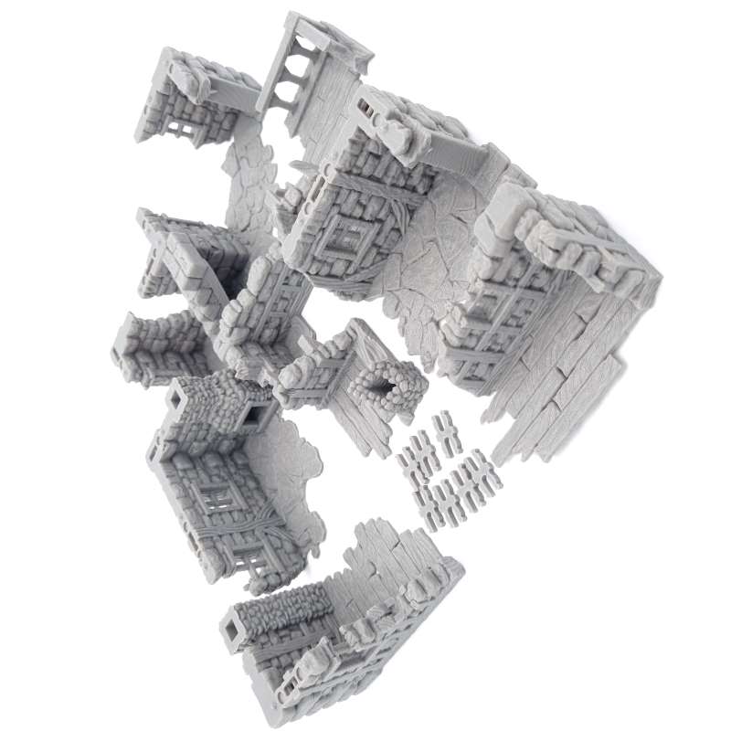 Ruined Cottage House with a balcony Detailed View