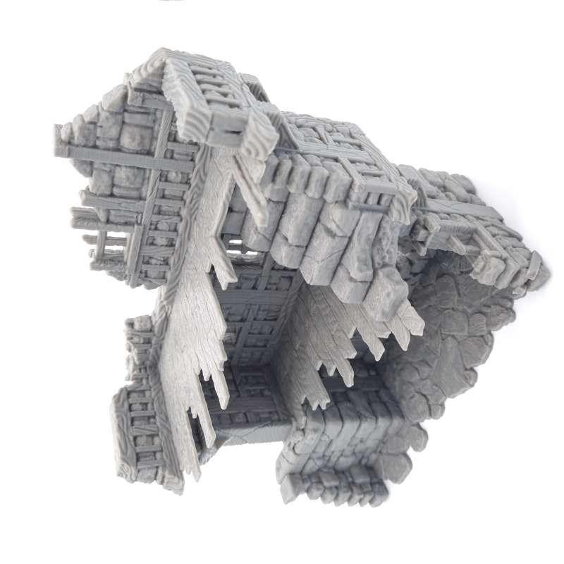 Ruined Large Cottage House v2 Front View