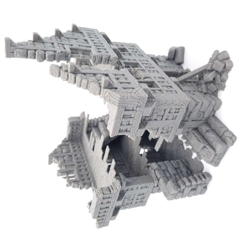 Ruined Large Cottage House v2 Side View 4