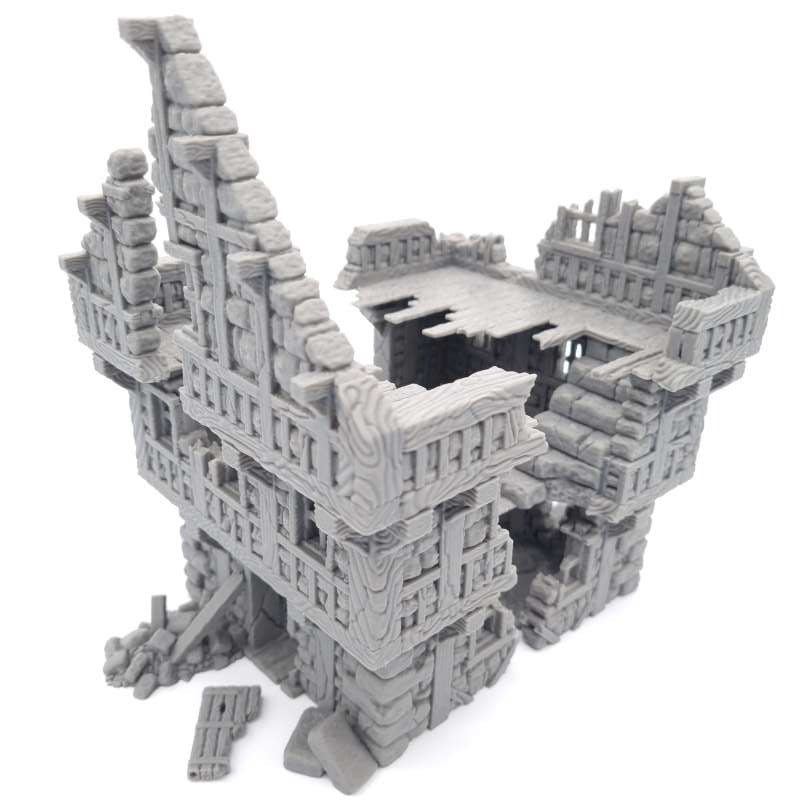 Ruined Large Cottage House v2 Side View