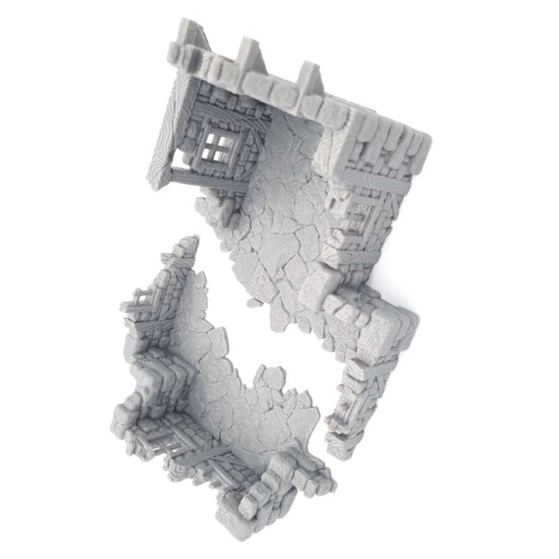 Ruined Small Rural Cottage House v.2 QP3D Top View