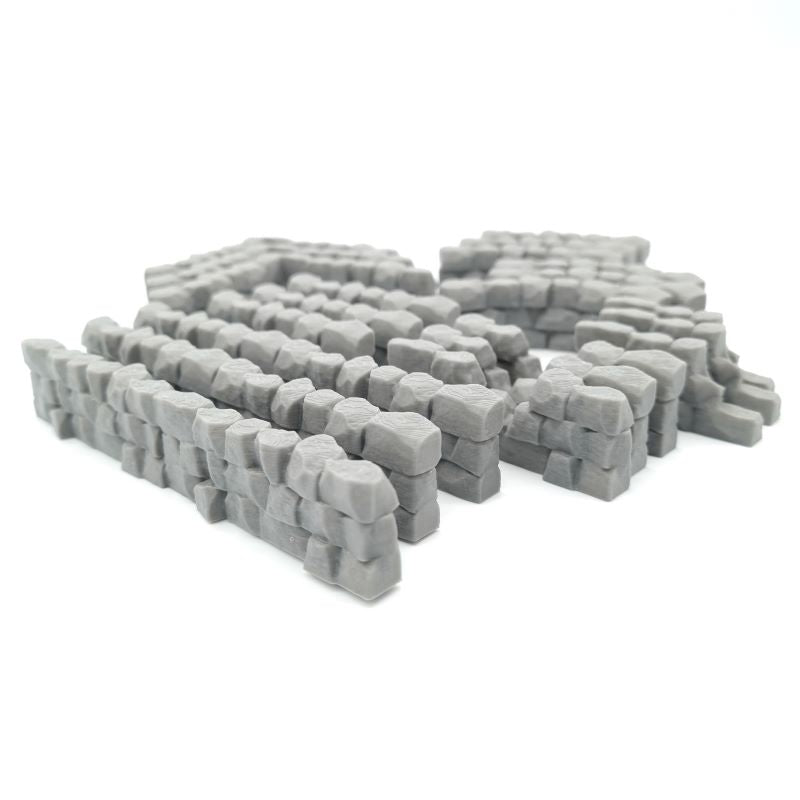 set of 21 stone wall pieces