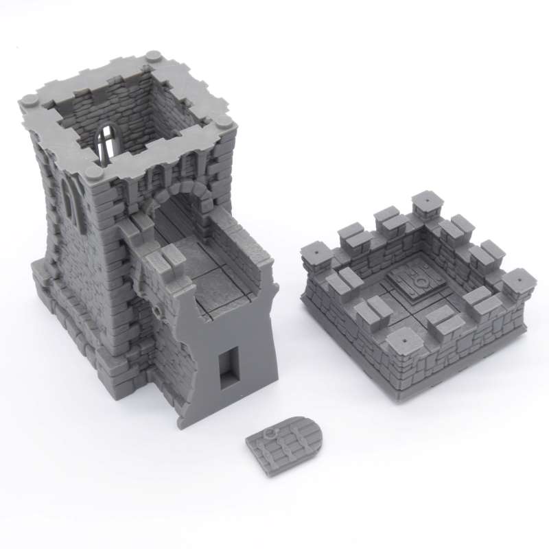 Tower Castle Wall - Single End Wargames QP3D