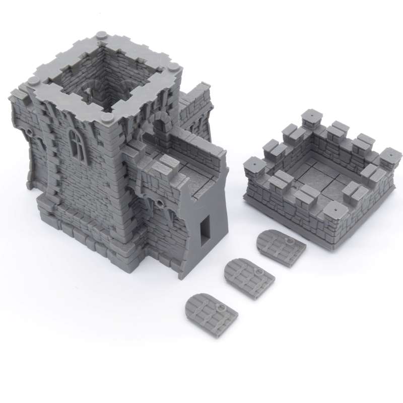 Tower Castle Wall - Triple QP3D Wargames