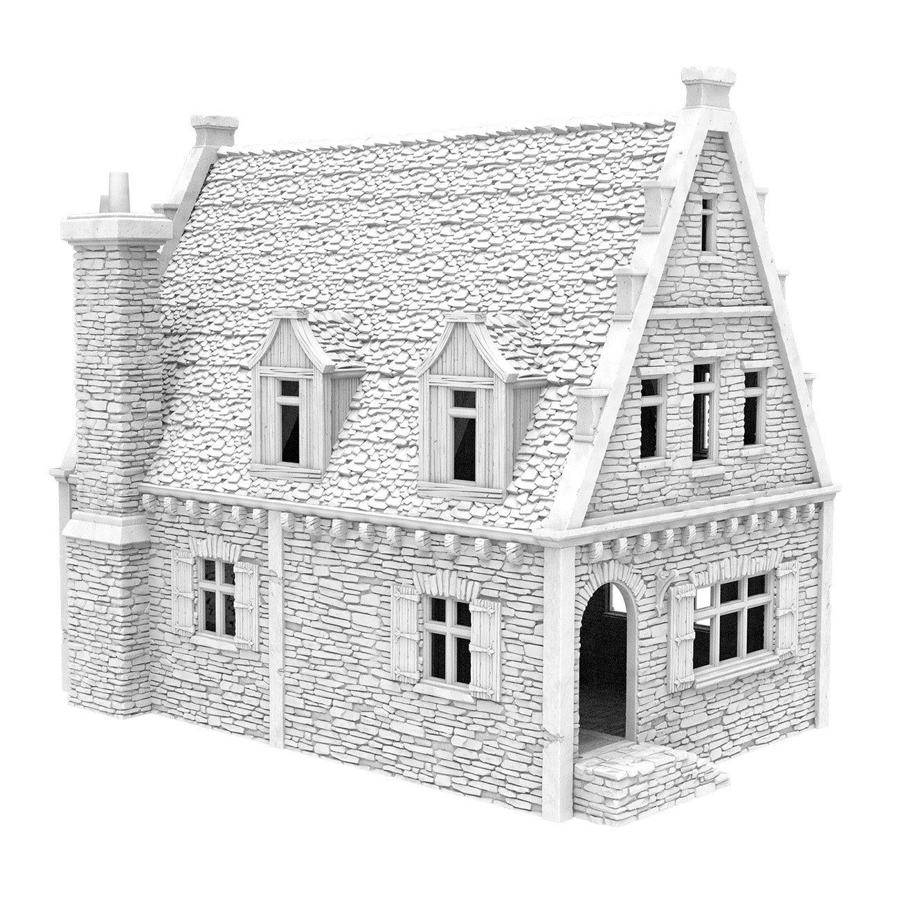 Roadside Inn - Set of 3 Buildings with Wall