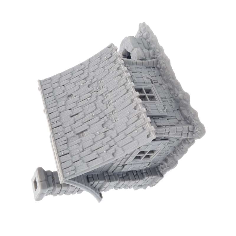 House Ruin 02 – Frostguard Town Damaged Cottage (2 Parts) – 28–32mm Scenery