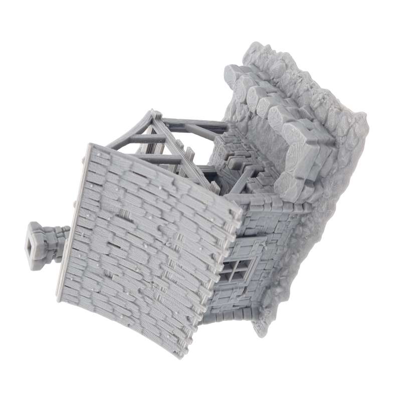 House Ruin 02 – Frostguard Town Damaged Cottage (2 Parts) – 28–32mm Scenery
