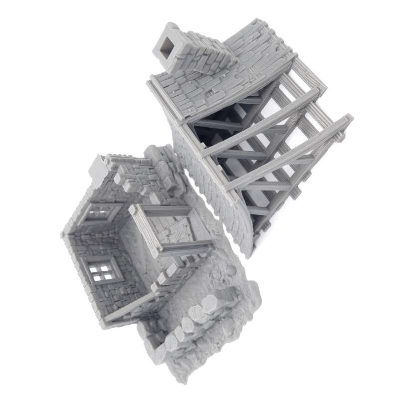 House Ruin 02 – Frostguard Town Damaged Cottage (2 Parts) – 28–32mm Scenery
