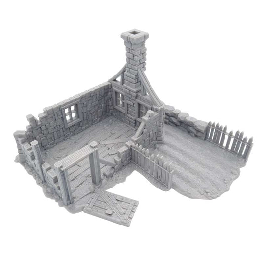 House Ruin 04 – Frostguard Town Corner Ruin – 28–32mm Scenery