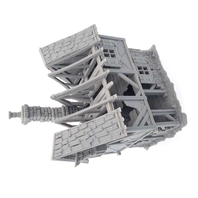 House Ruin 05 – Frostguard Town Large Ruined House (3 Parts) – 28–32mm Terrain