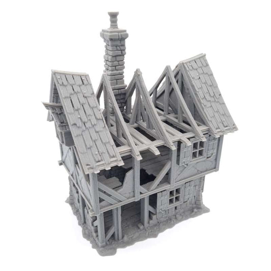 House Ruin 05 – Frostguard Town Large Ruined House (3 Parts) – 28–32mm Terrain