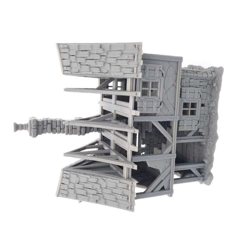 House Ruin 05 – Frostguard Town Large Ruined House (3 Parts) – 28–32mm Terrain