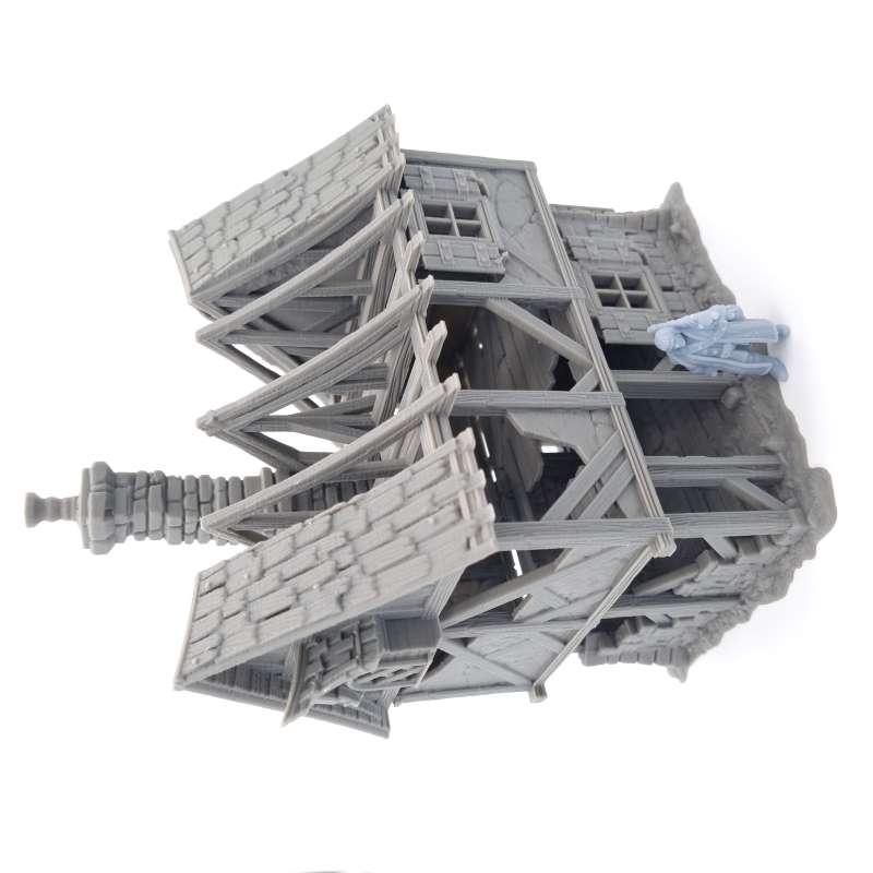 House Ruin 05 – Frostguard Town Large Ruined House (3 Parts) – 28–32mm Terrain