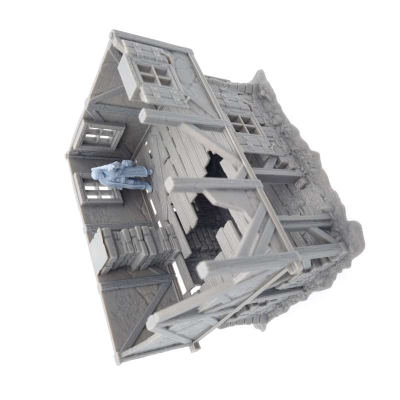 House Ruin 05 – Frostguard Town Large Ruined House (3 Parts) – 28–32mm Terrain