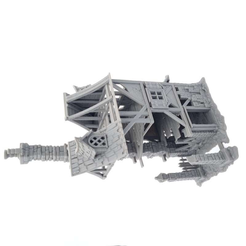 Gray architectural model on a white background