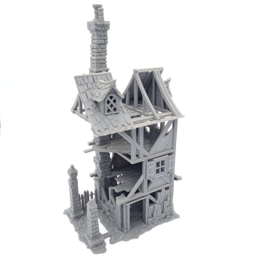 Gray architectural model on a white background