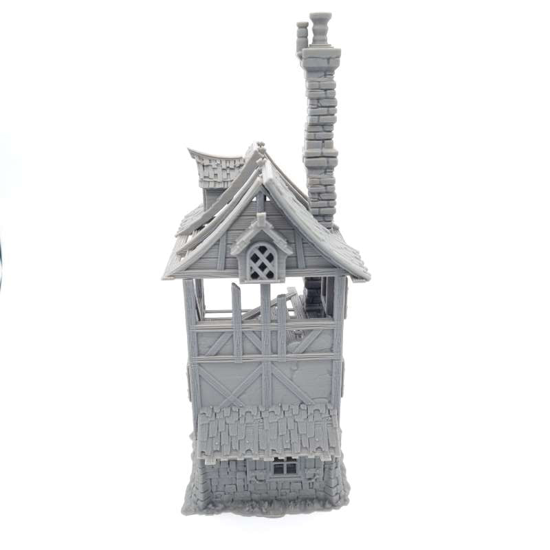 House Ruin 06 – Frostguard Town Tall Ruined Tower House (4 Parts) – 28–32mm Terrain