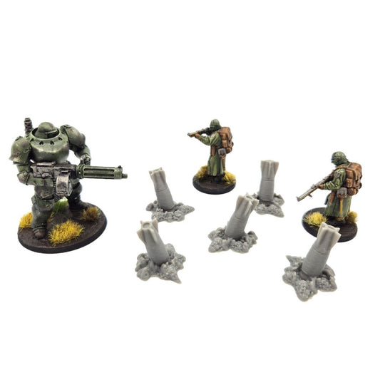 Fallen Bombs – Set of 5 – 28mm Tabletop Terrain | Battlefield Scatter