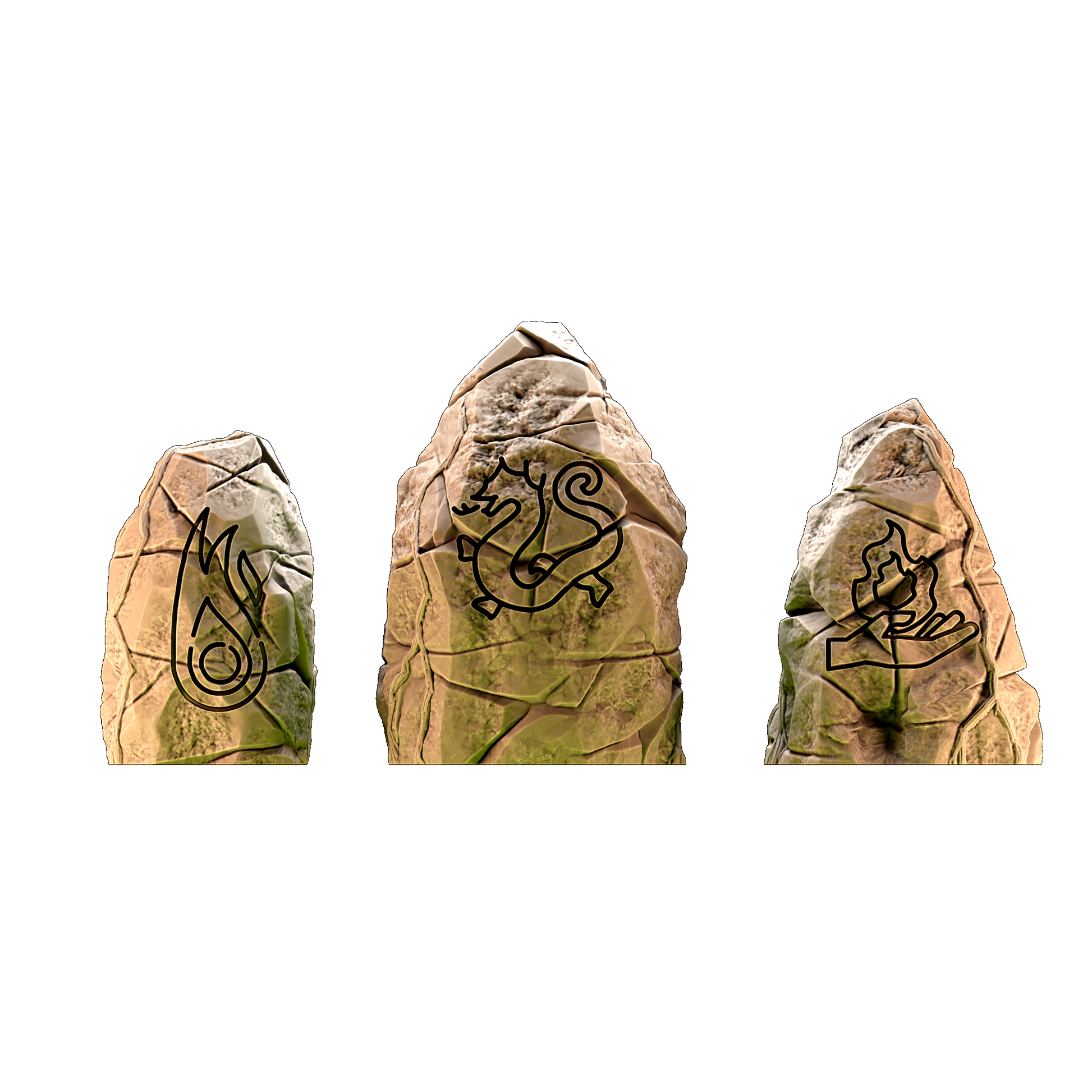 Celtic Rune Rocks Terrain 3pcs